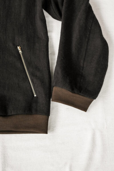 Frank Leder Washed Wool Zip Up Shirt