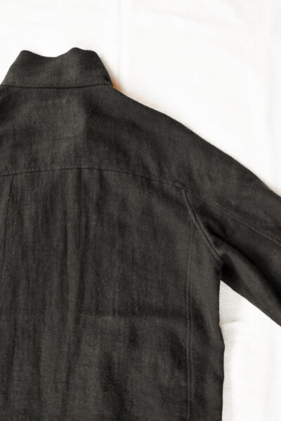 Frank Leder Washed Wool Zip Up Shirt