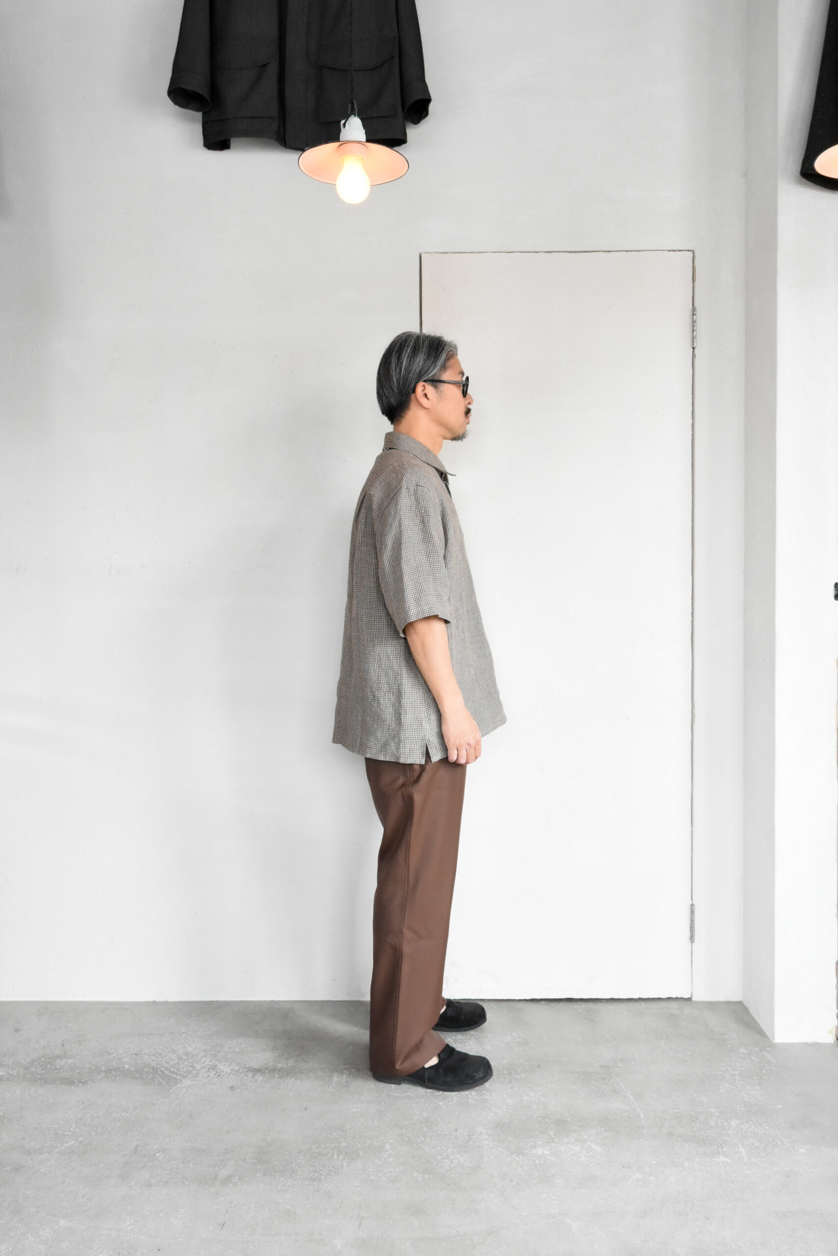 Conkers Relaxed Farmer Shirt S/S Irish Dishcloth Weave Linen Straw