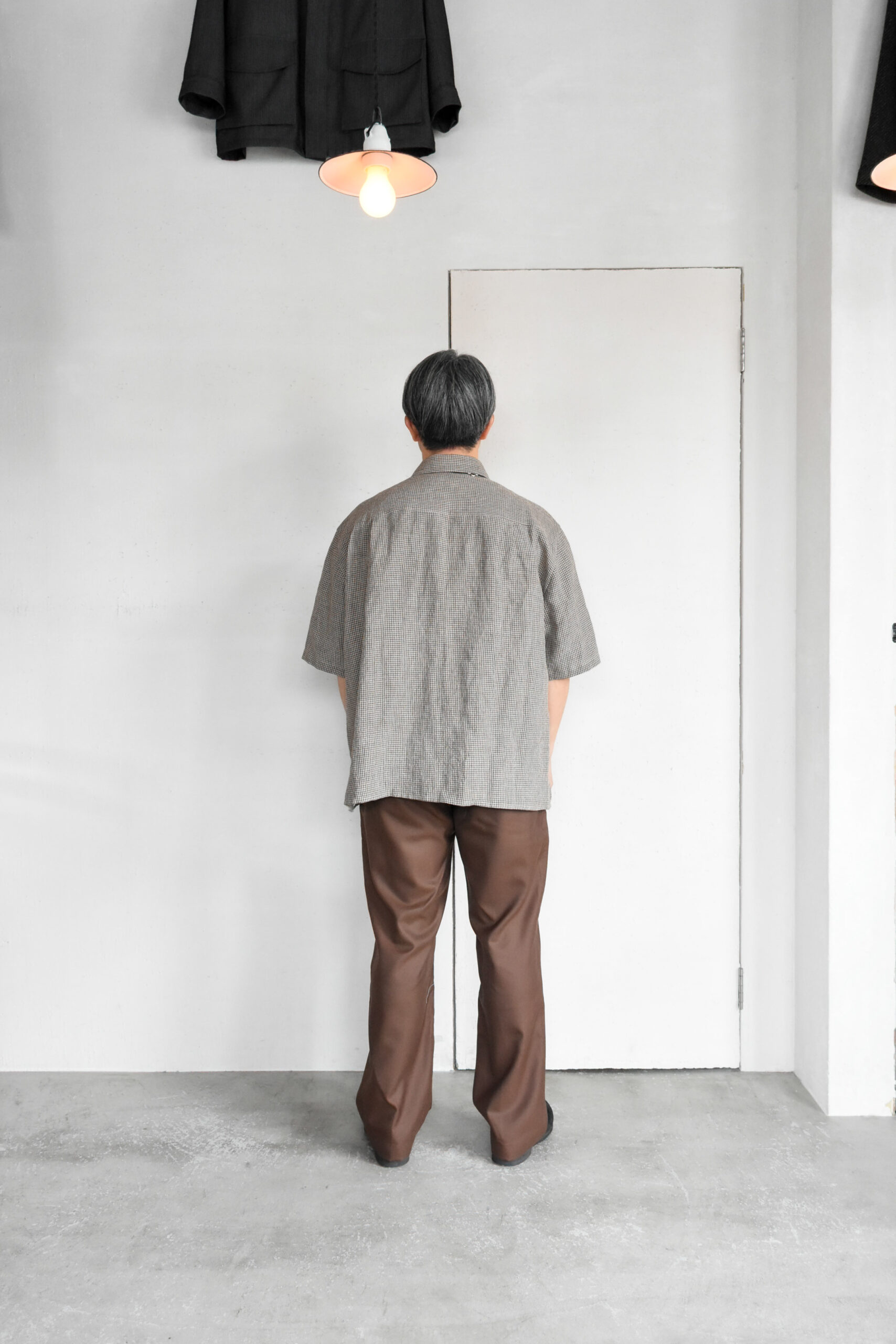 Conkers Relaxed Farmer Shirt S/S Irish Dishcloth Weave Linen Straw