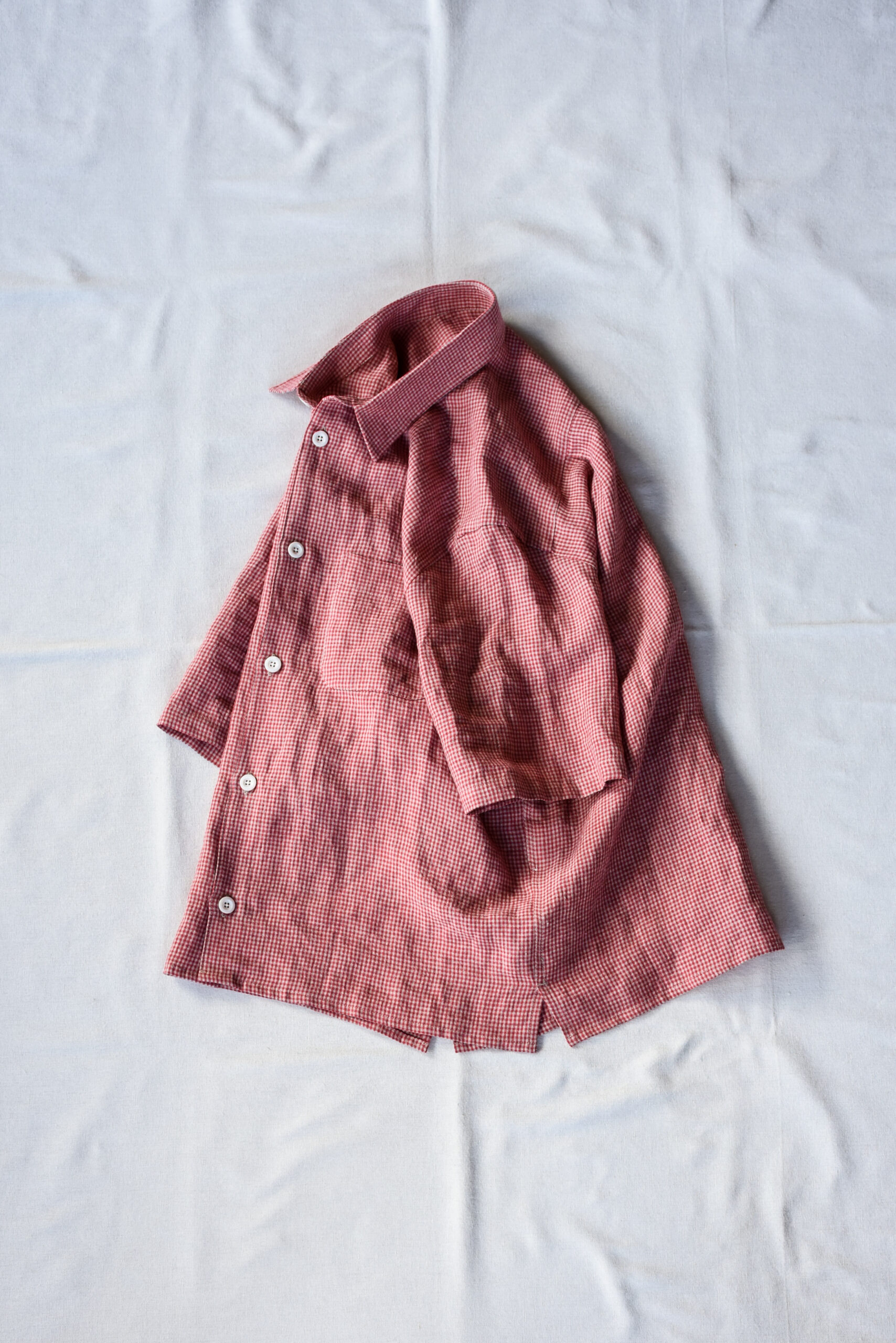 Conkers Relaxed Farmer Shirt S/S Irish Dishcloth Weave Linen Redden