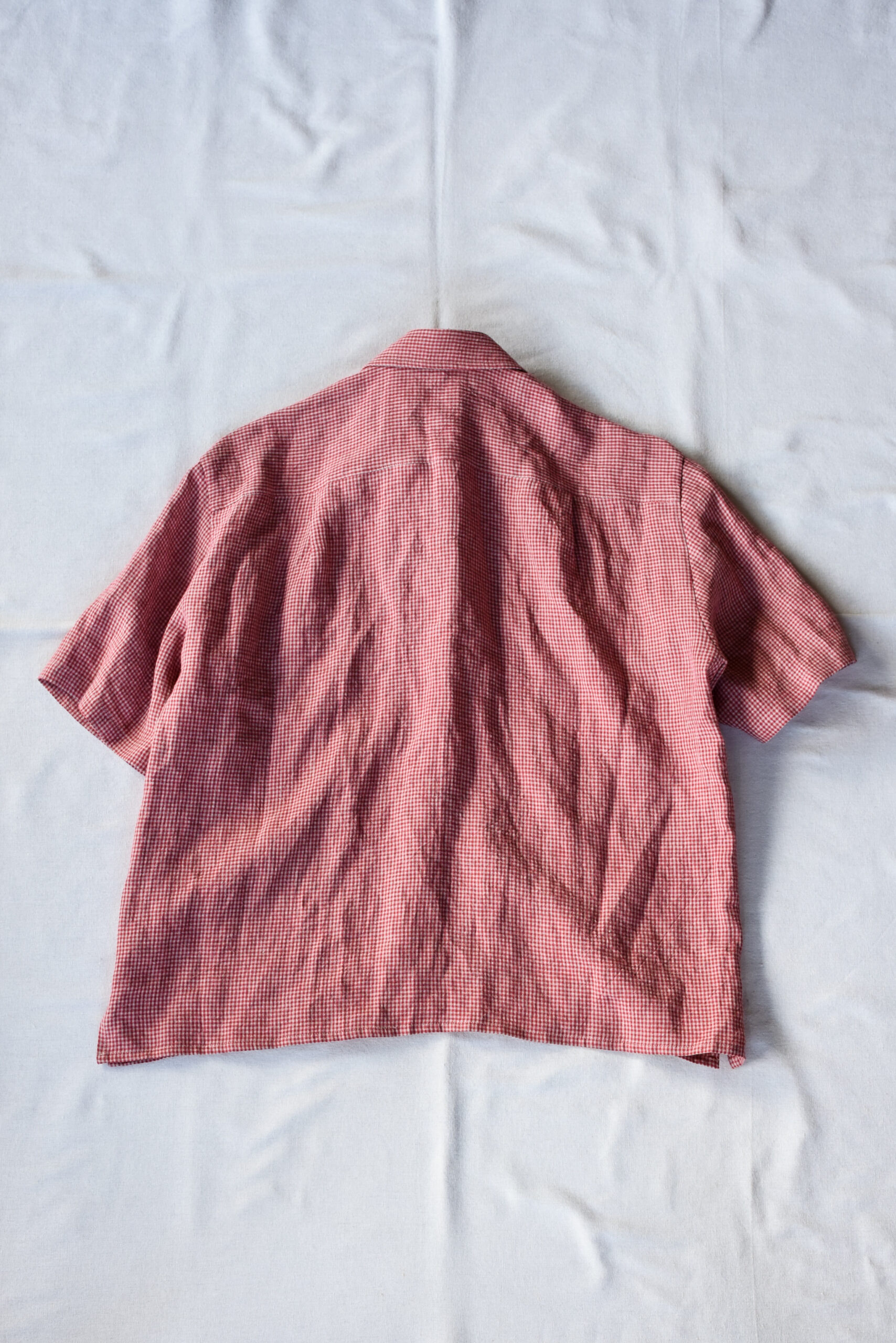 Conkers Relaxed Farmer Shirt S/S Irish Dishcloth Weave Linen Redden