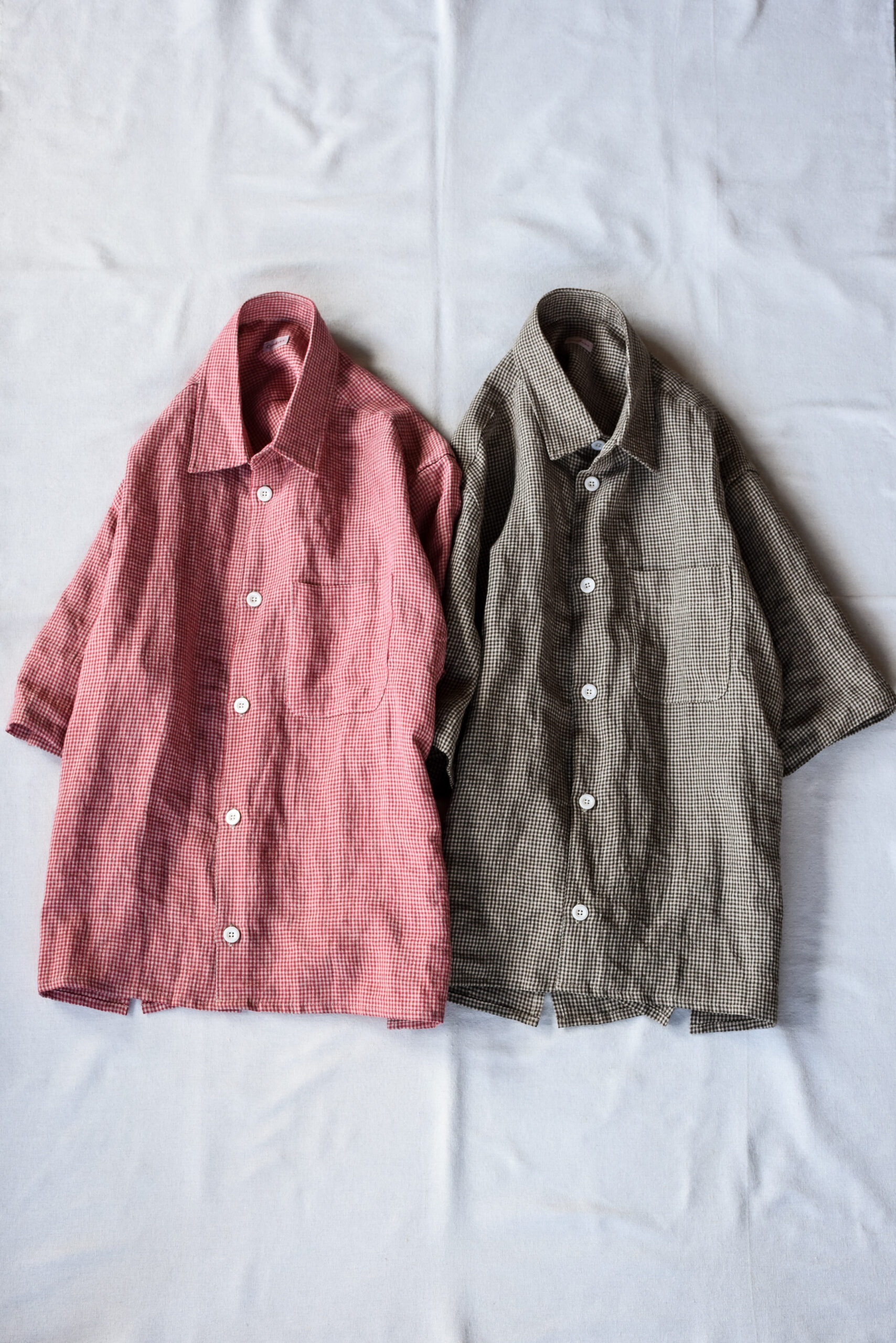 Conkers Relaxed Farmer Shirt S/S Irish Dishcloth Weave Linen