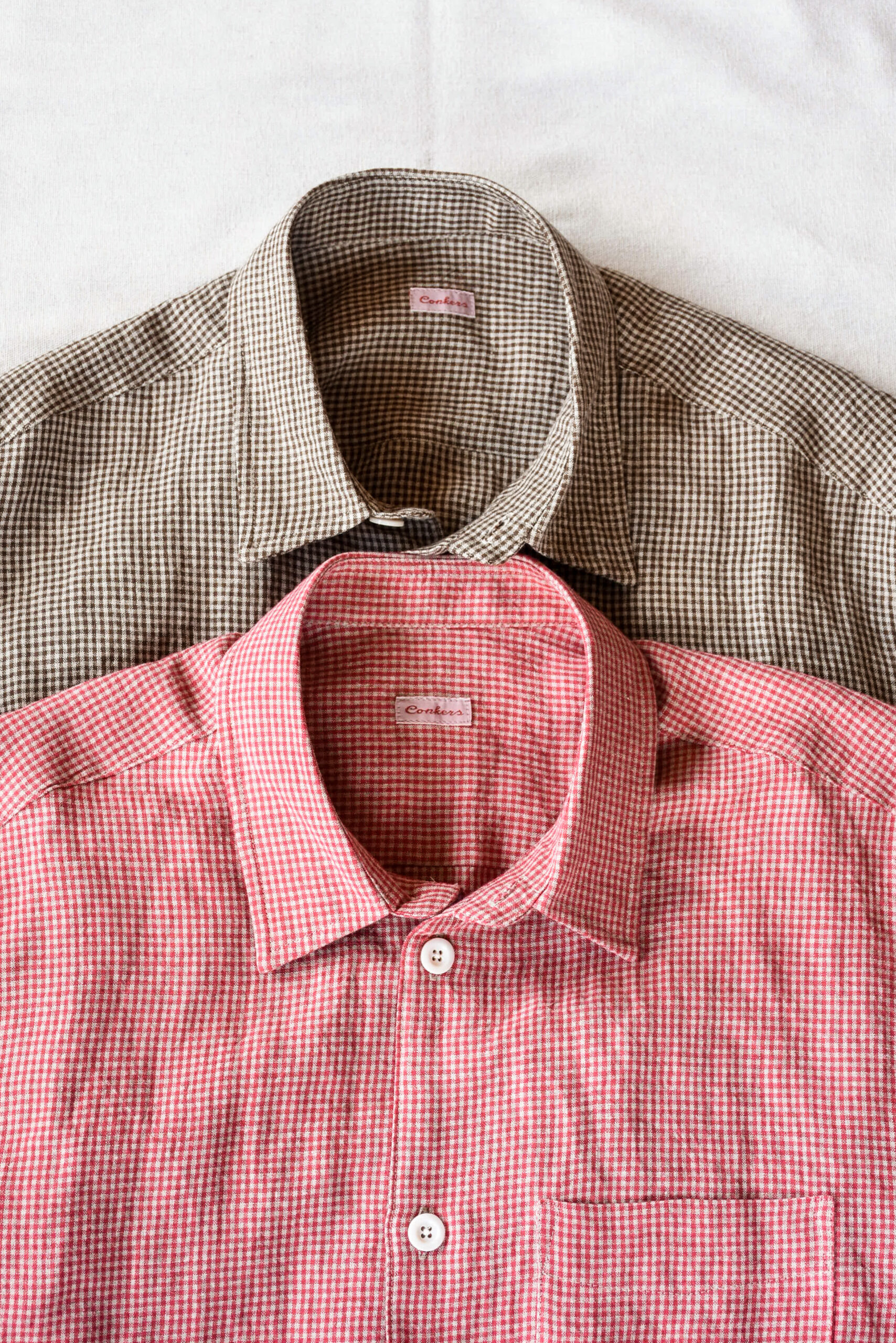 Conkers Relaxed Farmer Shirt S/S Irish Dishcloth Weave Linen