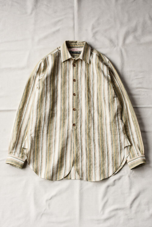 Frank Leder Dead Stock Limited Rare Vintage Fabric Stripe Shirt