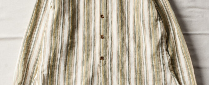 Frank Leder Dead Stock Limited Rare Vintage Fabric Stripe Shirt