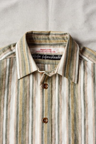Frank Leder Dead Stock Limited Rare Vintage Fabric Stripe Shirt