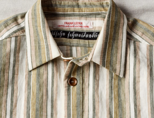 Frank Leder Dead Stock Limited Rare Vintage Fabric Stripe Shirt