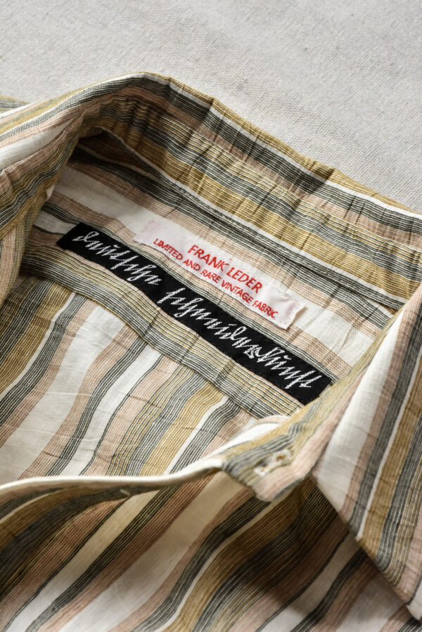 Frank Leder Dead Stock Limited Rare Vintage Fabric Stripe Shirt