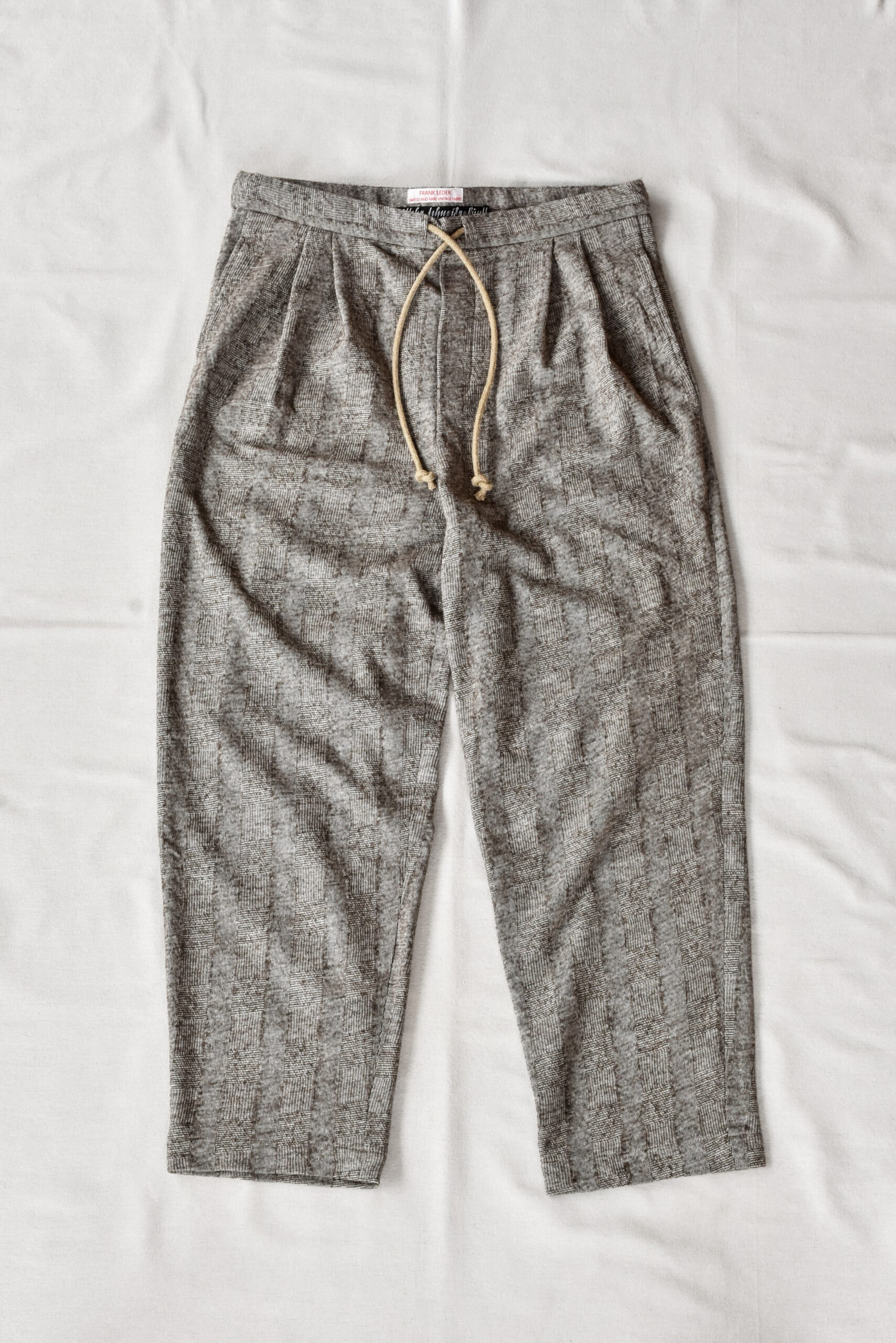 Frank Leder Dead Stock Limited Rare Vintage Fabric 2 Tuck Drawstring Trousers