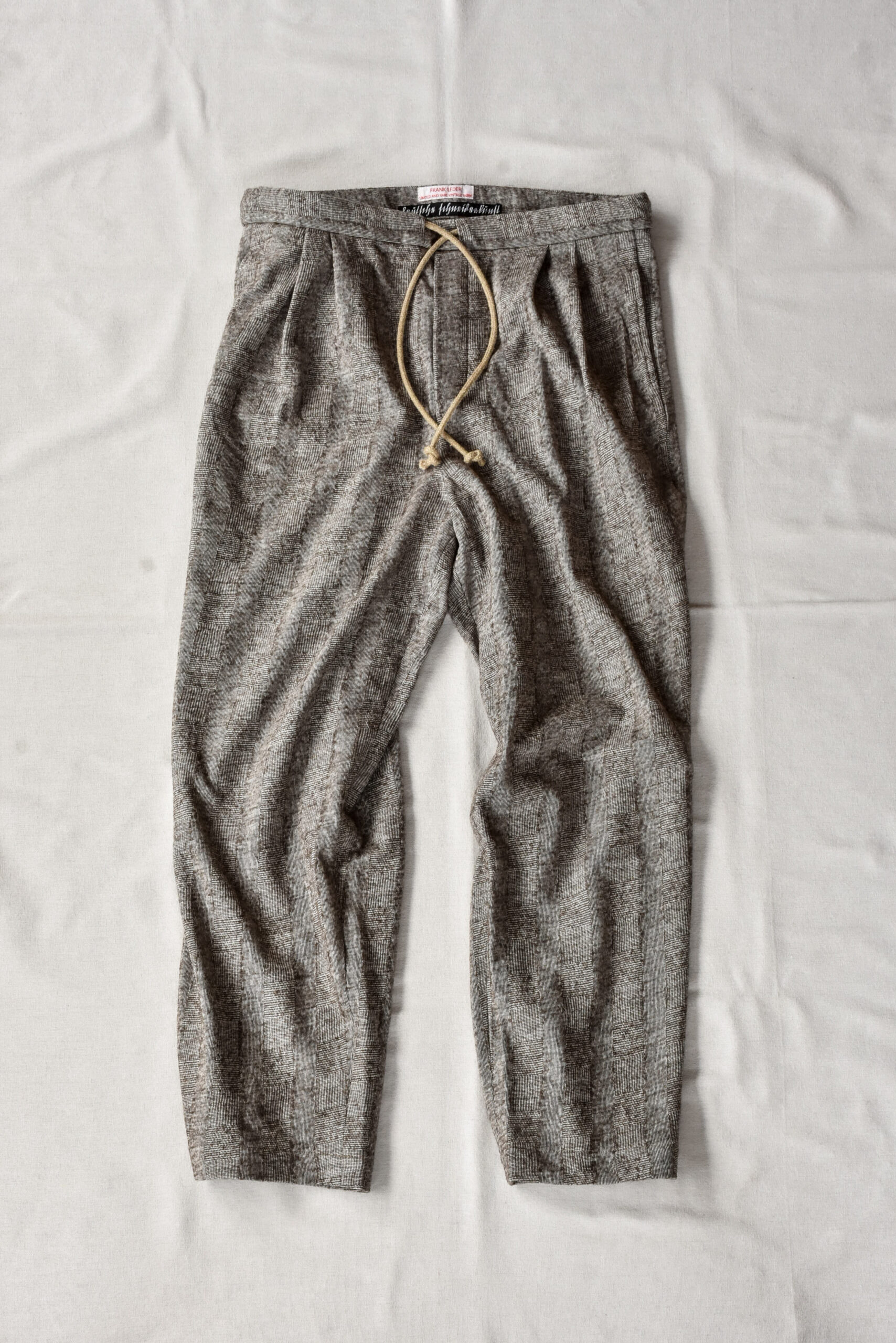Frank Leder Dead Stock Limited Rare Vintage Fabric 2 Tuck Drawstring Trousers