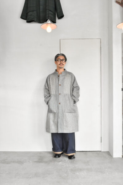 Frank Leder Vintage Farmers Linen Stripe Coat