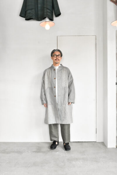 Frank Leder Vintage Farmers Linen Stripe Coat