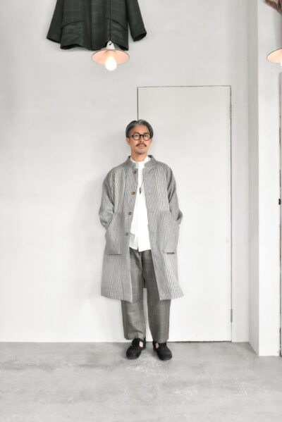 Frank Leder Vintage Farmers Linen Stripe Coat