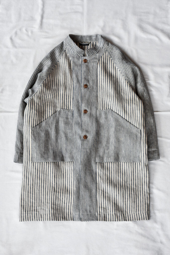Frank Leder Vintage Farmers Linen Stripe Coat