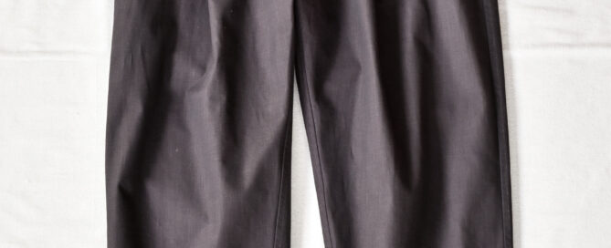 QUILP DAVIS Dead Stock Pigment Dyed Tuck Trousers Mud Black