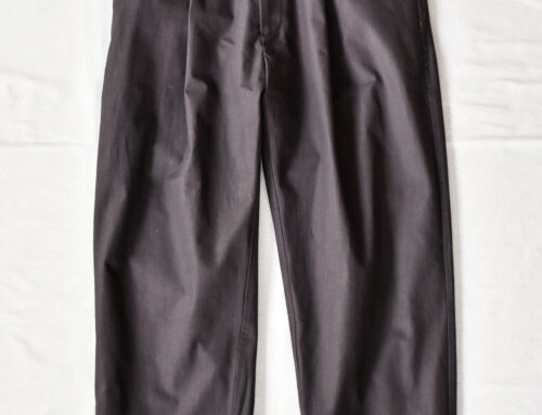 QUILP DAVIS Dead Stock Pigment Dyed Tuck Trousers Mud Black