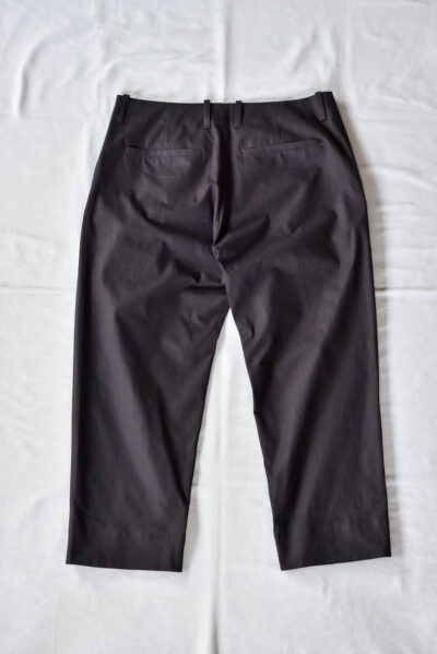 QUILP DAVIS Dead Stock Pigment Dyed Tuck Trousers Mud Black