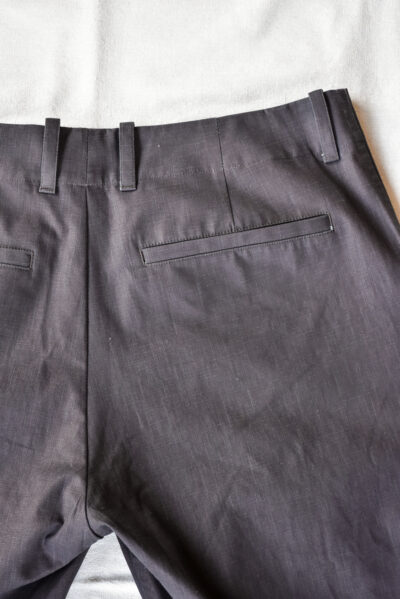 QUILP DAVIS Dead Stock Pigment Dyed Tuck Trousers Mud Black