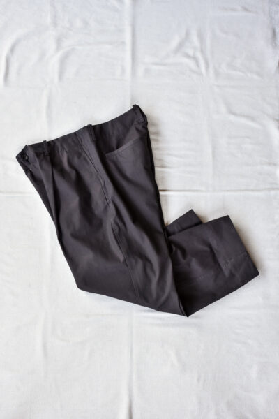 QUILP DAVIS Dead Stock Pigment Dyed Tuck Trousers Mud Black