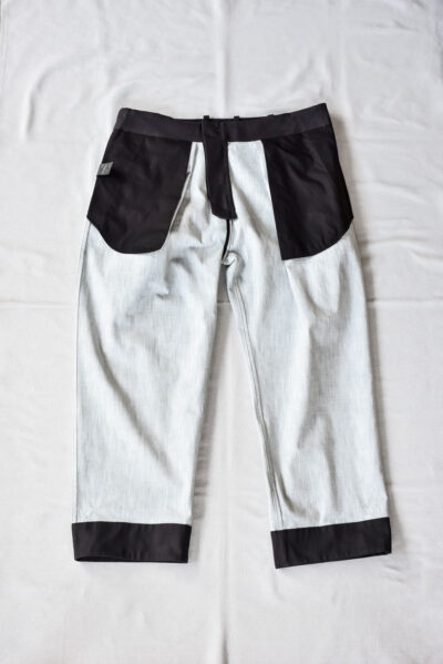 QUILP DAVIS Dead Stock Pigment Dyed Tuck Trousers Mud Black