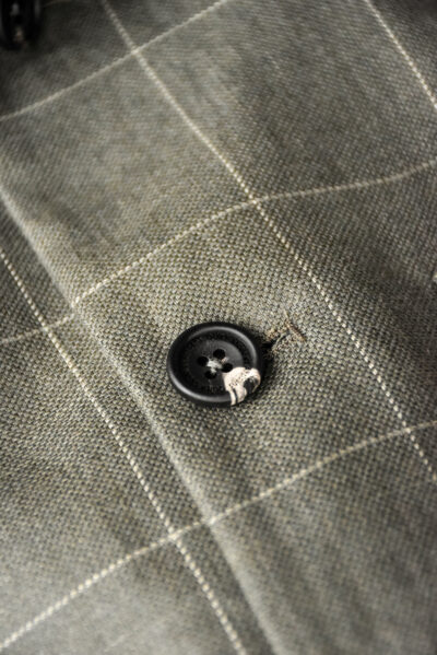 QUILP DUNBAR Coverall Jacket Wool Linen Windowpane Olive