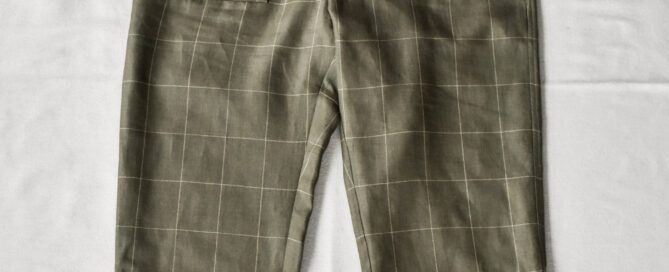 QUILP SCOTT Baker Pants Wool Linen Windowpane Olive