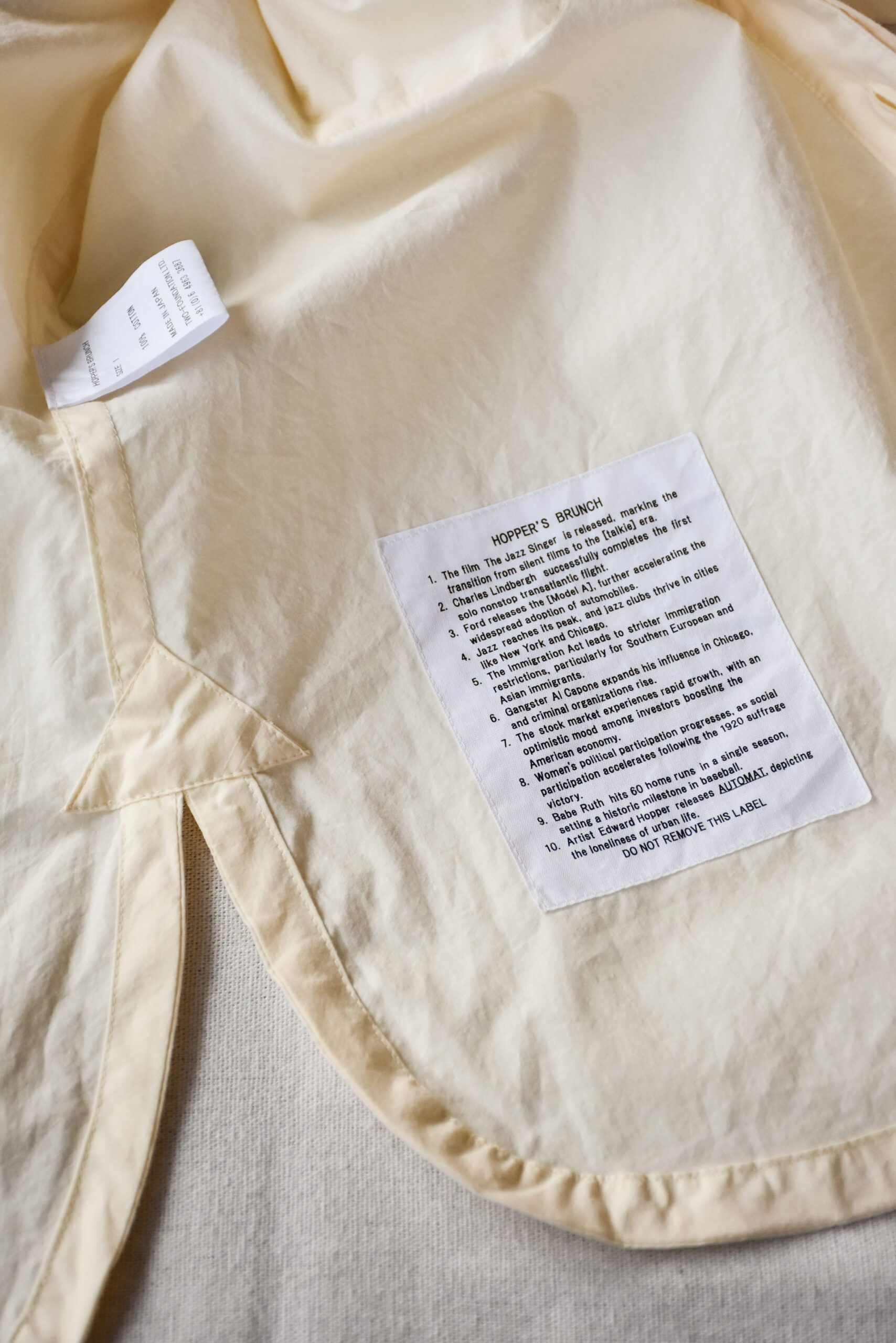 HOPPER'S BRUNCH Shirts Jacket Washer Typewriter Ivory