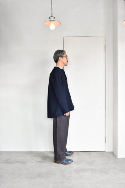 QUILP HAKIM Pyjama Shirt Dead Stock Navy Crepe