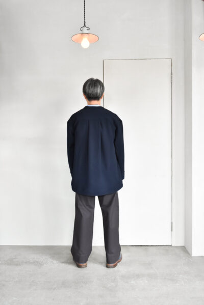 QUILP HAKIM Pyjama Shirt Dead Stock Navy Crepe