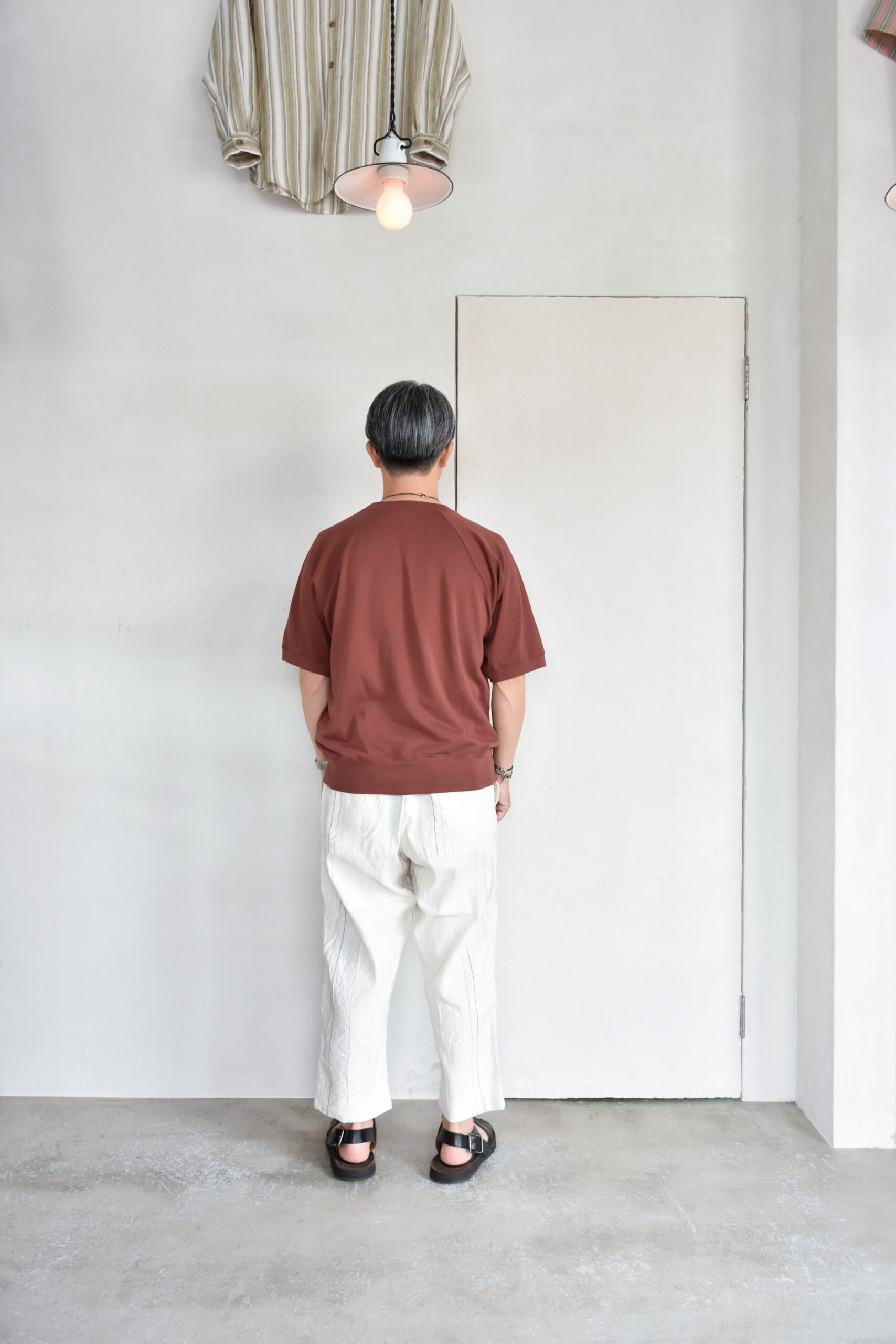 HOPPER‘S BRUNCH Linen Check Easy Pants Natural