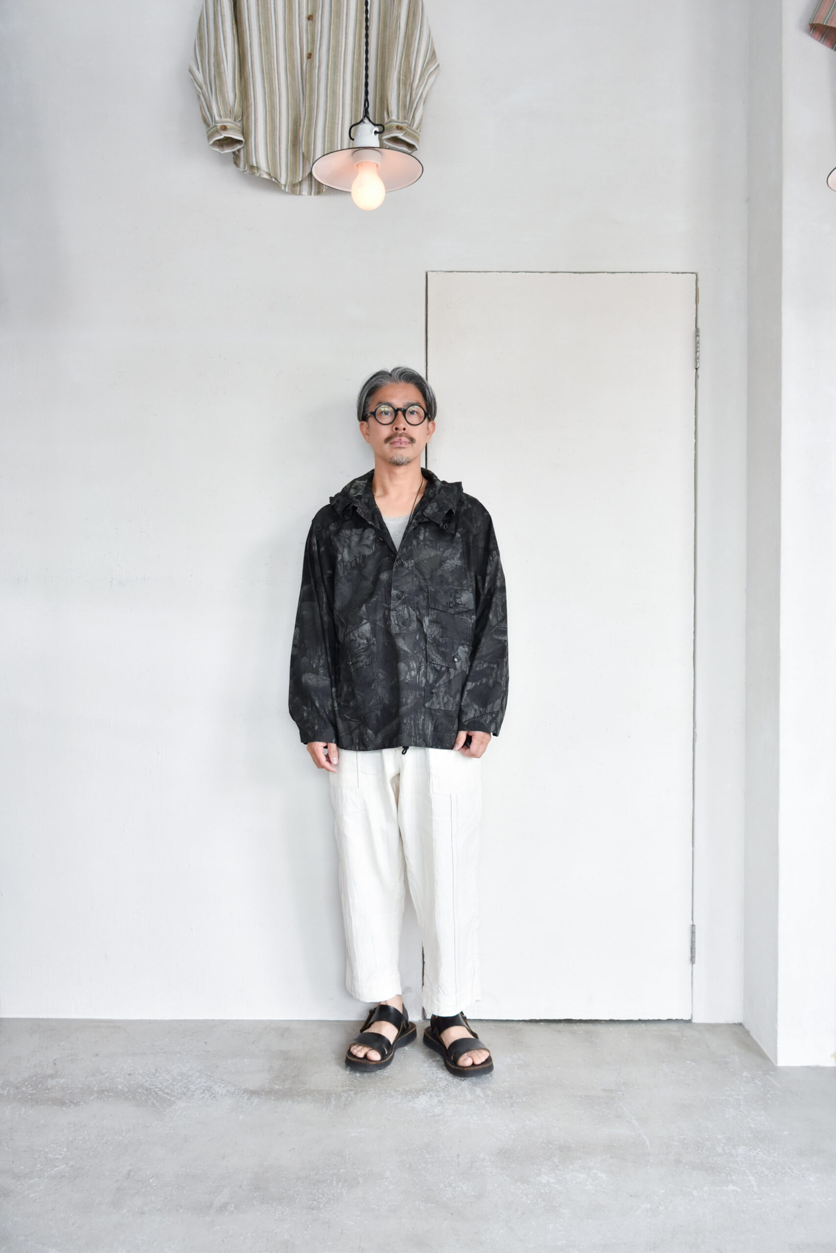 HOPPER‘S BRUNCH Linen Check Easy Pants Natural