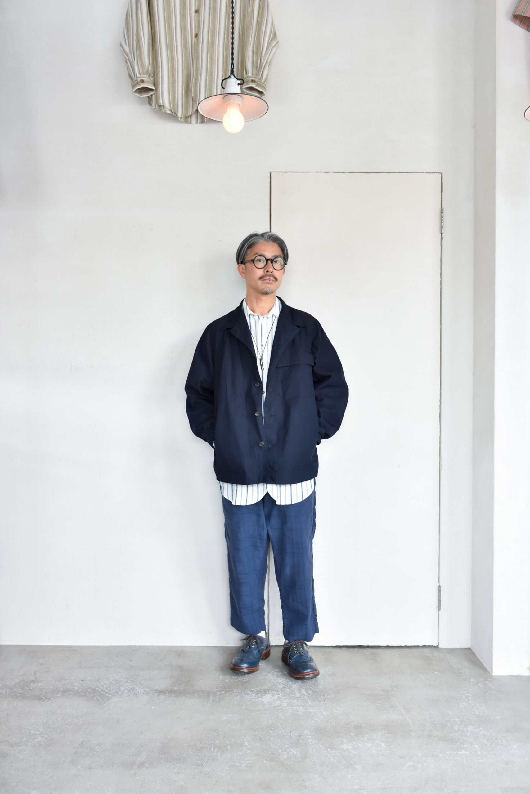 HOPPER'S BRUNCH Traveler Jacket Cotton Nylon Indigo