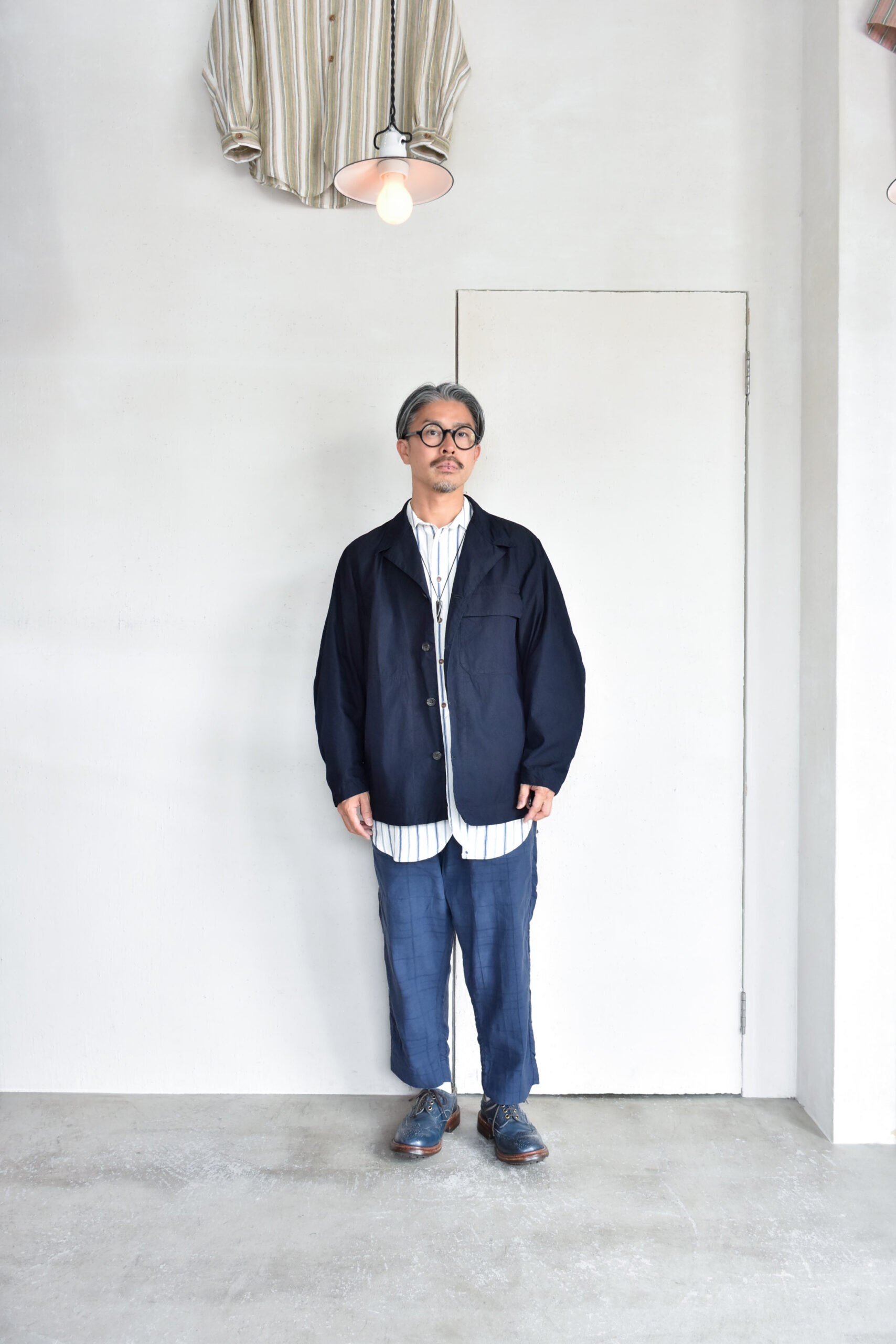 HOPPER'S BRUNCH Traveler Jacket Cotton Nylon Indigo