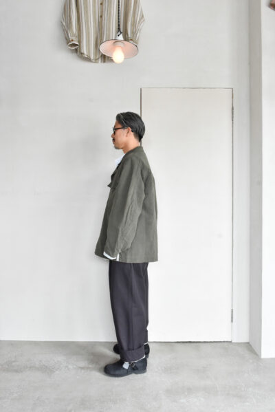 HOPPER'S BRUNCH Traveler Jacket Cotton Linen Olive