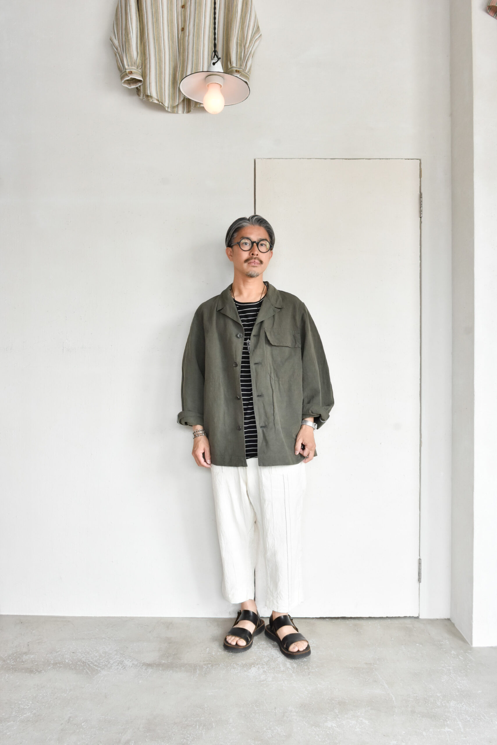 HOPPER‘S BRUNCH Linen Check Easy Pants Natural