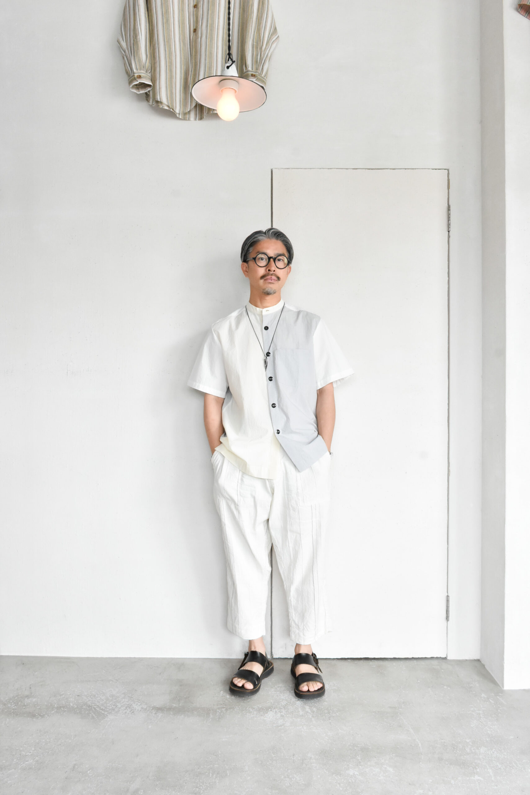 HOPPER‘S BRUNCH Linen Check Easy Pants Natural