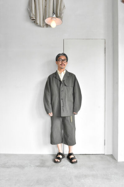 HOPPER'S BRUNCH Traveler Jacket Cotton Linen Olive