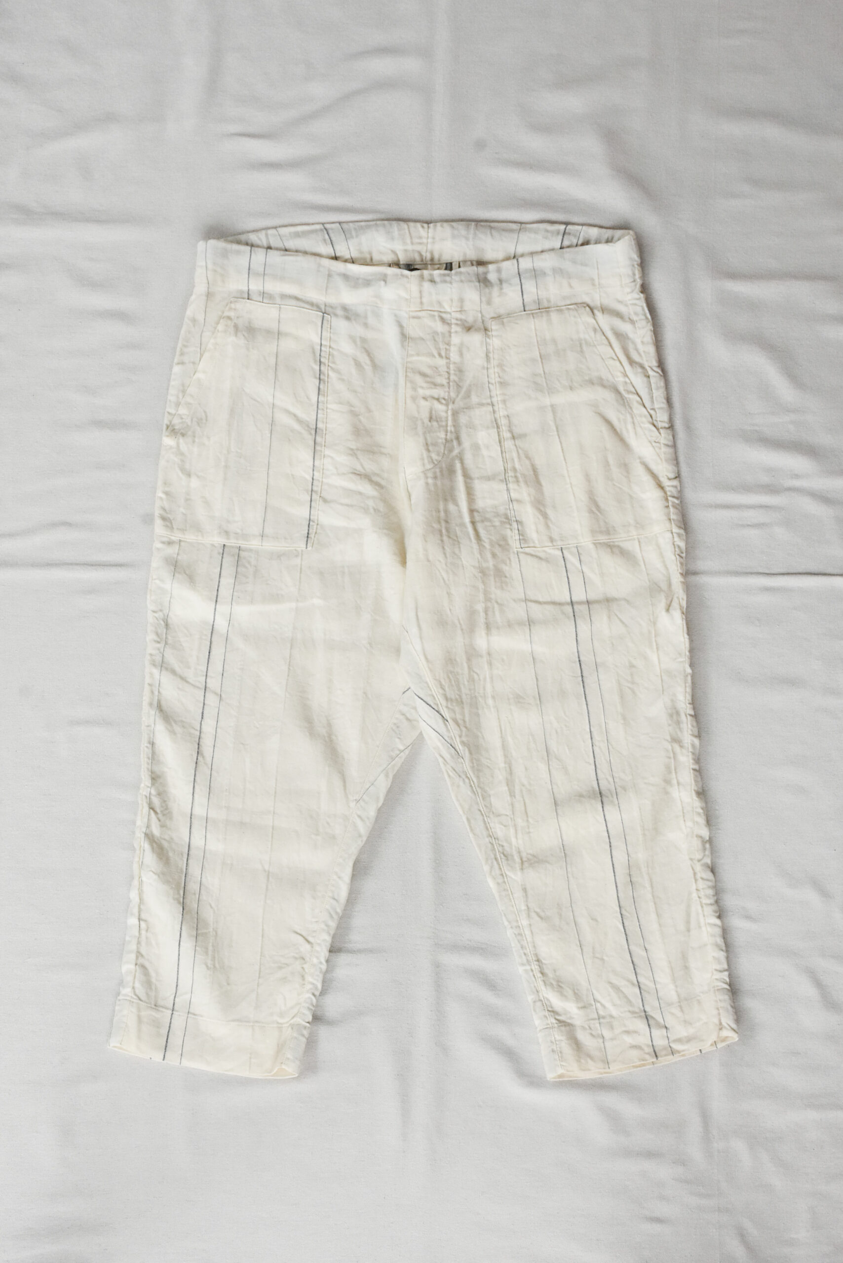HOPPER‘S BRUNCH Linen Check Easy Pants Natural