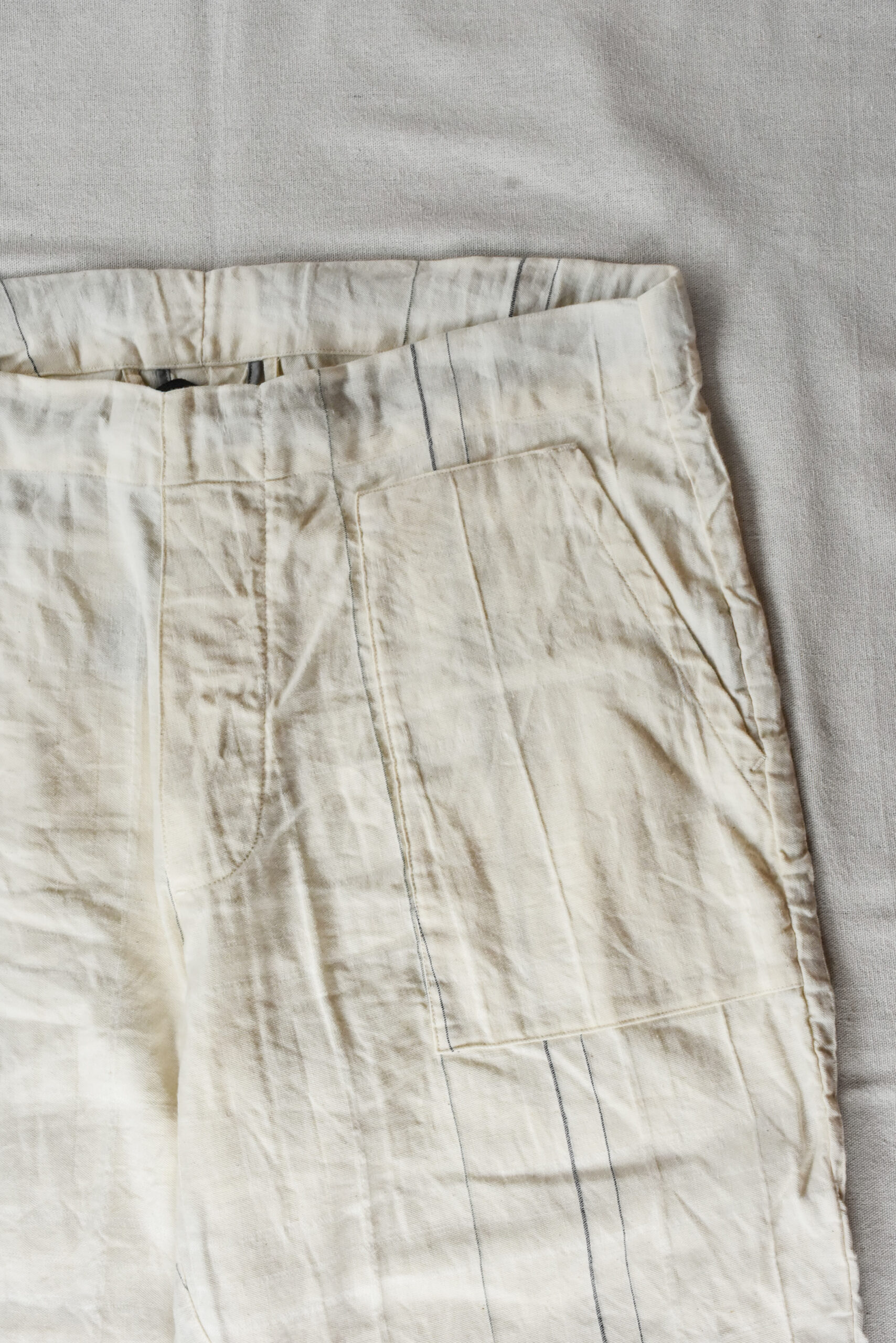 HOPPER‘S BRUNCH Linen Check Easy Pants Natural