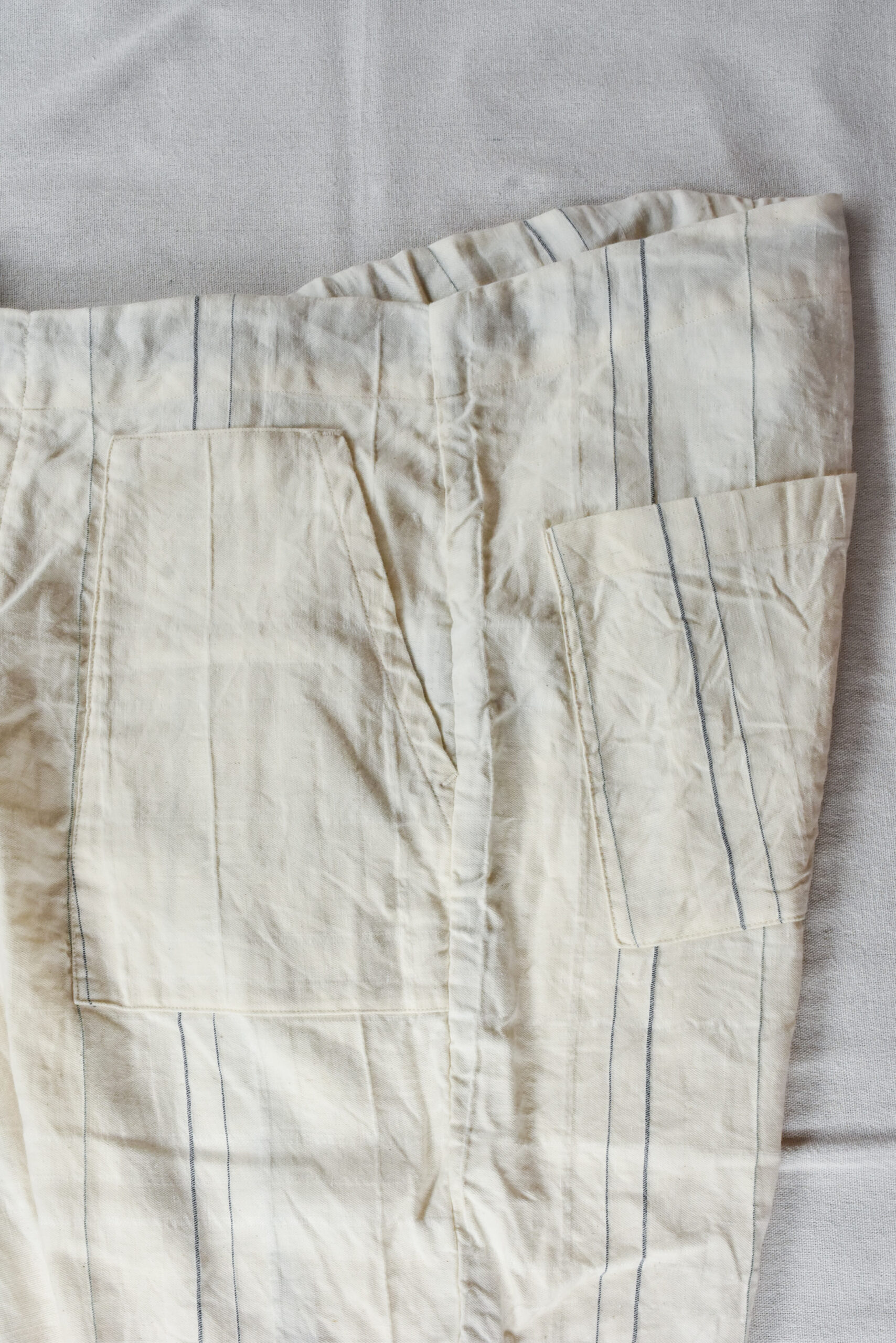 HOPPER‘S BRUNCH Linen Check Easy Pants Natural