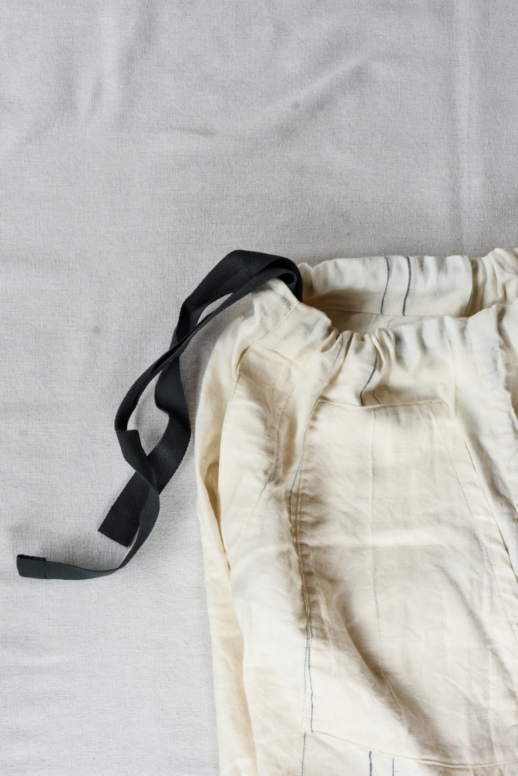 HOPPER‘S BRUNCH Linen Check Easy Pants Natural