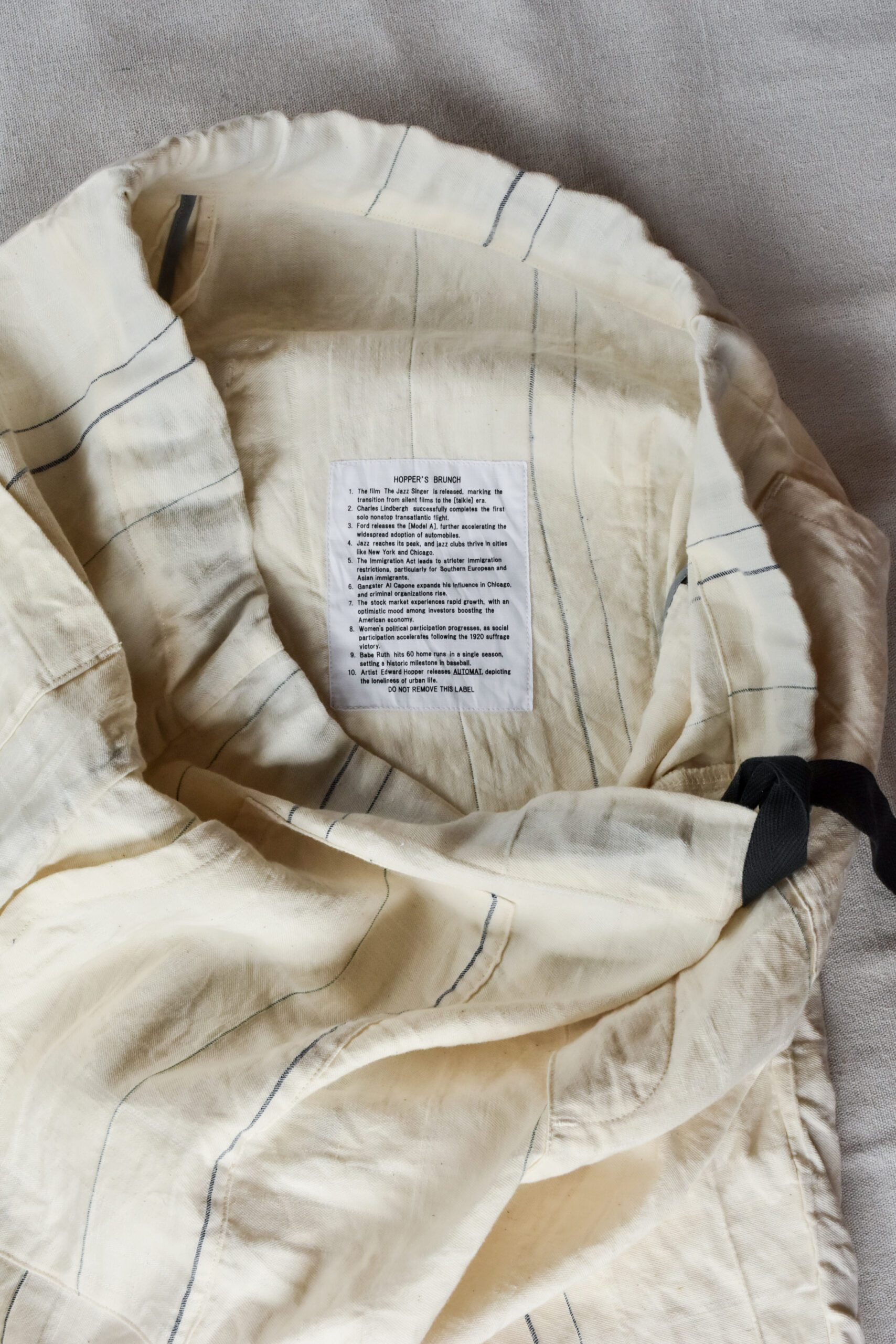 HOPPER‘S BRUNCH Linen Check Easy Pants Natural