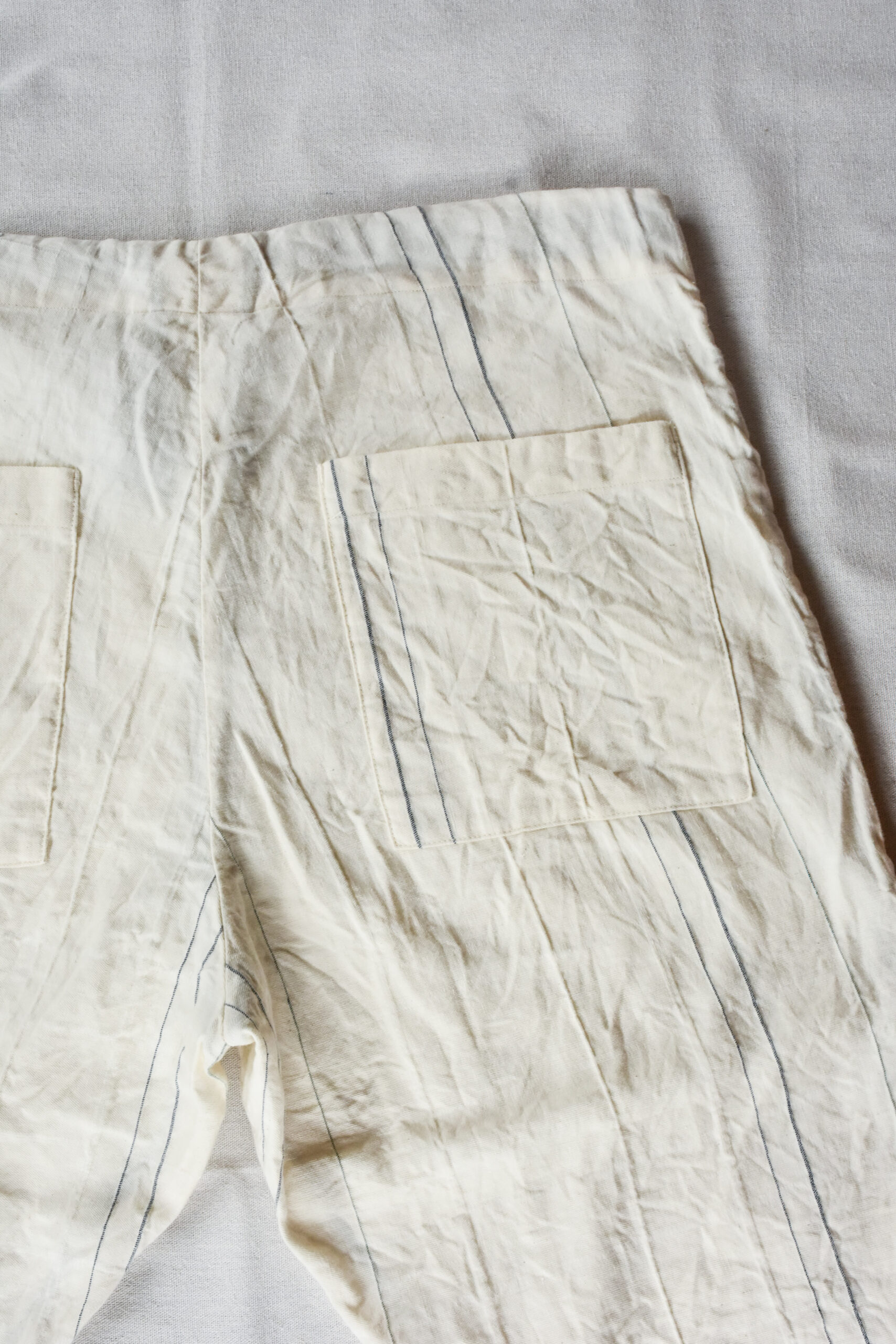 HOPPER‘S BRUNCH Linen Check Easy Pants Natural