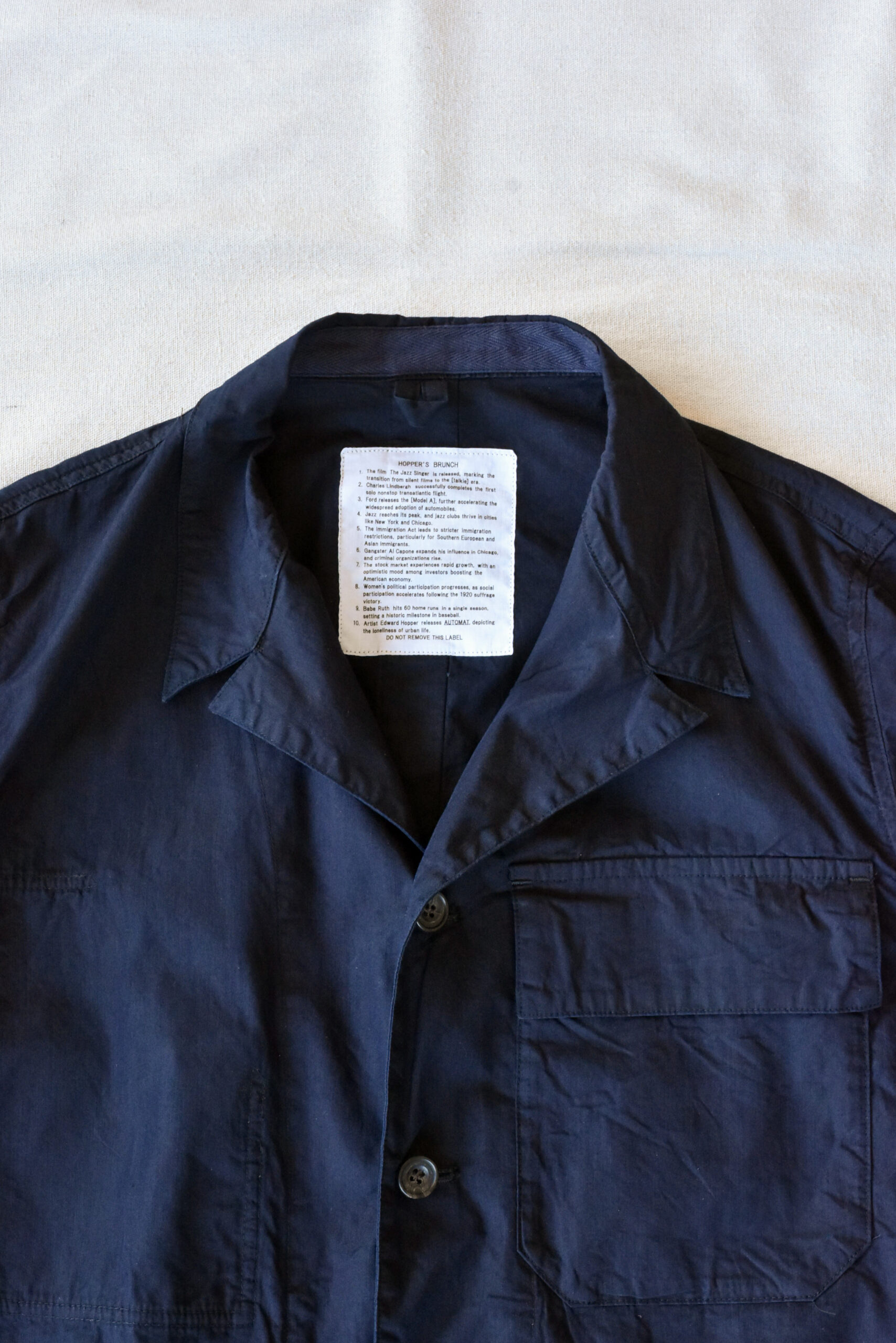 HOPPER'S BRUNCH Traveler Jacket Cotton Nylon Indigo
