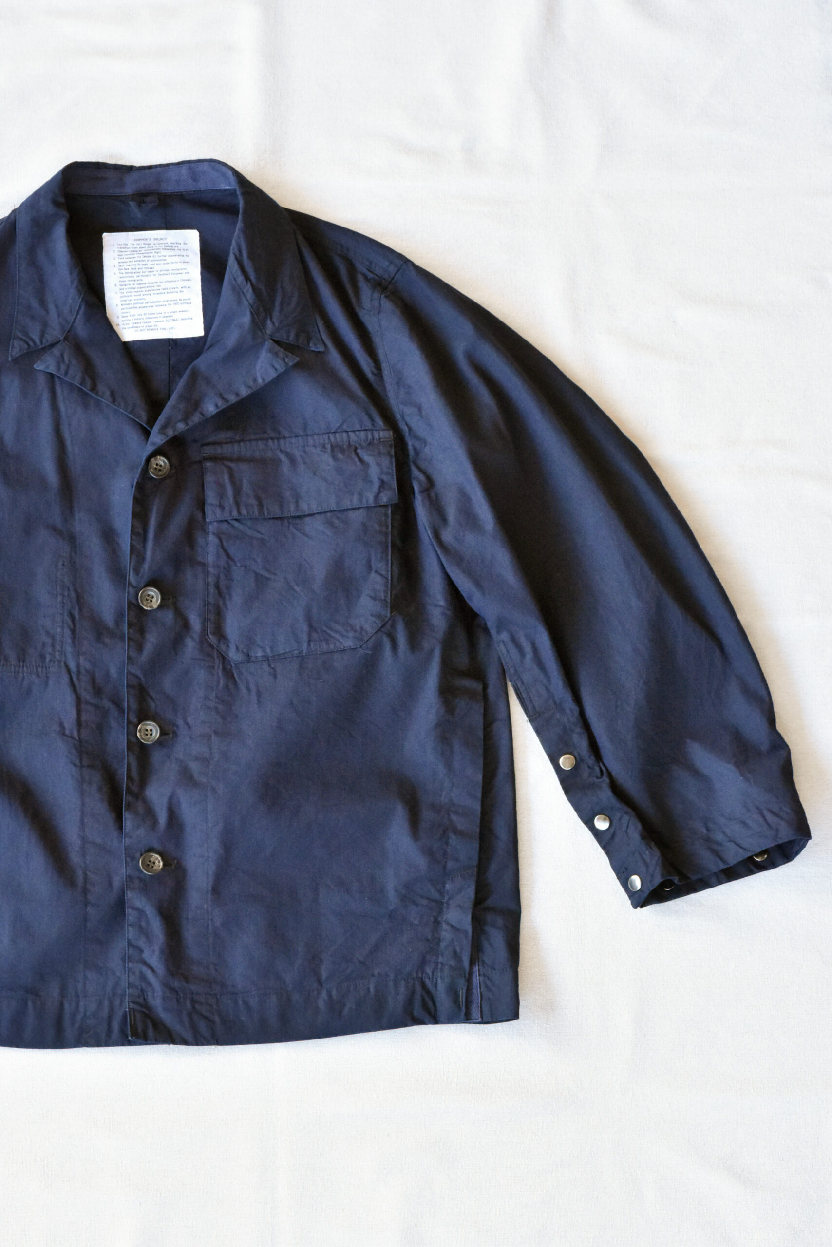 HOPPER'S BRUNCH Traveler Jacket Cotton Nylon Indigo