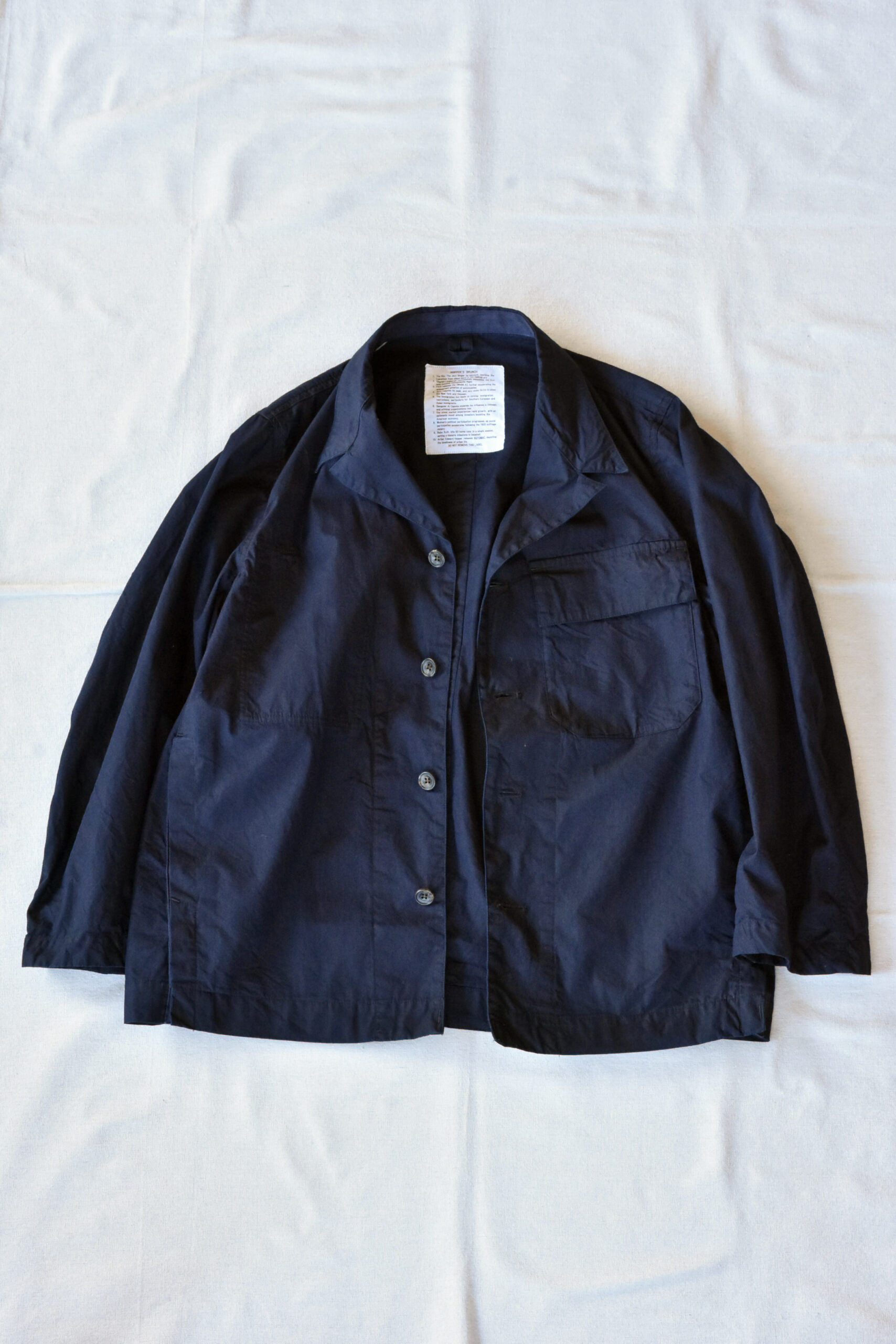 HOPPER'S BRUNCH Traveler Jacket Cotton Nylon Indigo