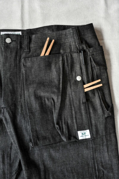 SASSAFRAS Digs Crew Pants 4/5 8oz Denim Black