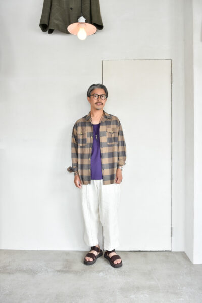 SASSAFRAS Gardener Open Half Cotton Weave Brown Check