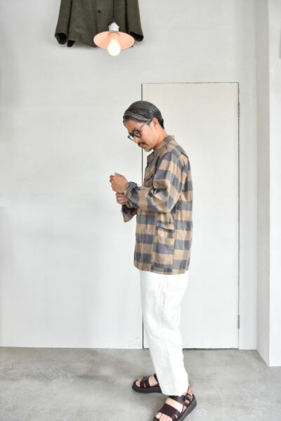 SASSAFRAS Gardener Open Half Cotton Weave Brown Check